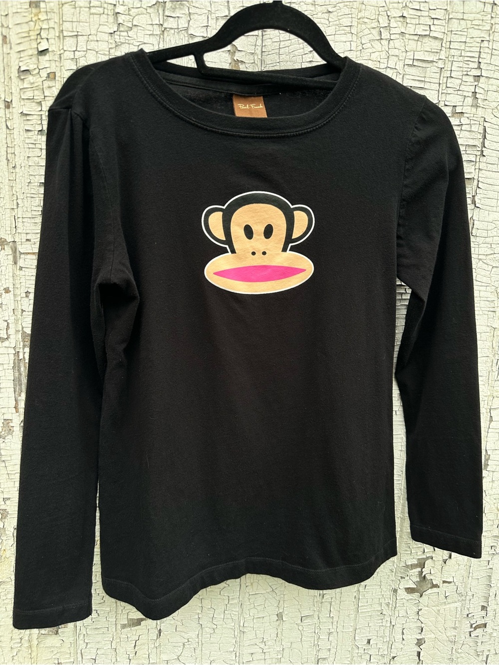 Paul Frank Black Long-Sleeve Top with Julius Monkey Face Graphic